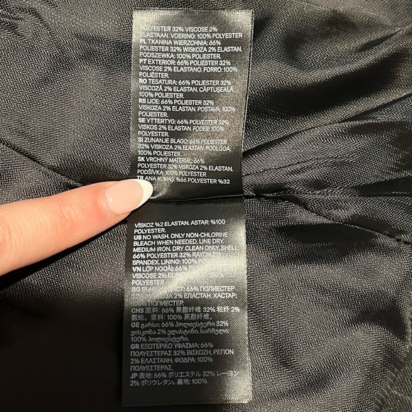 NWOT H&M Charcoal Gray Striped Fitted Blazer - Picture 8 of 12